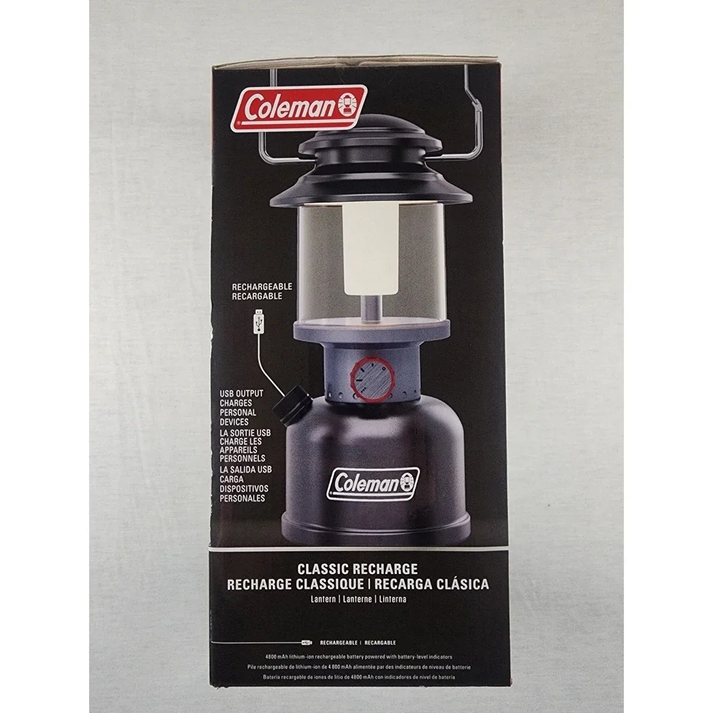 Coleman Lantern Classic Rechargeable 800 Lumen LED IPX4 Water Resistant Durable